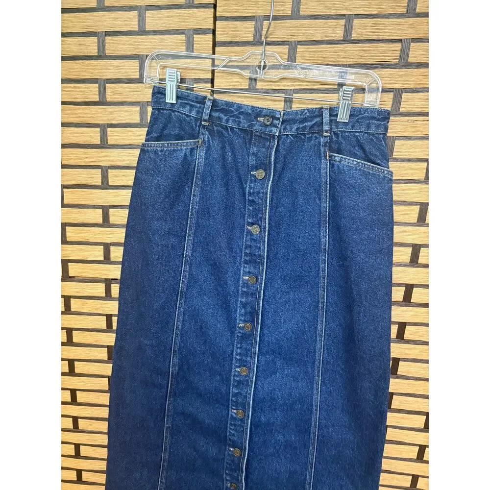 Tommy Hilfiger Denim Button Front Maxi‎ Skirt Size 6